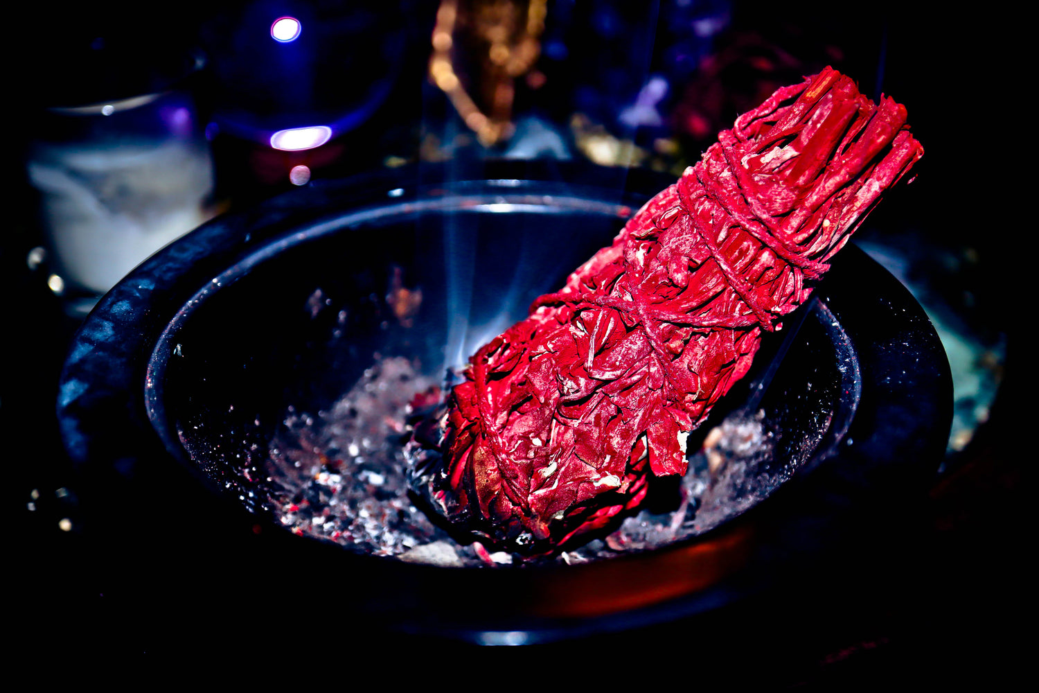 New Age Witchcraft herbs, sacred incense, and spirit offerings