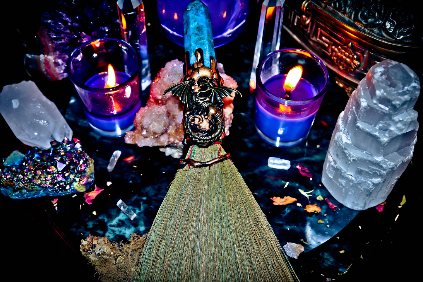 DRAGON WAND and WITCH'S BROOM Occult Magic Ritual Tool for Mega Rewards