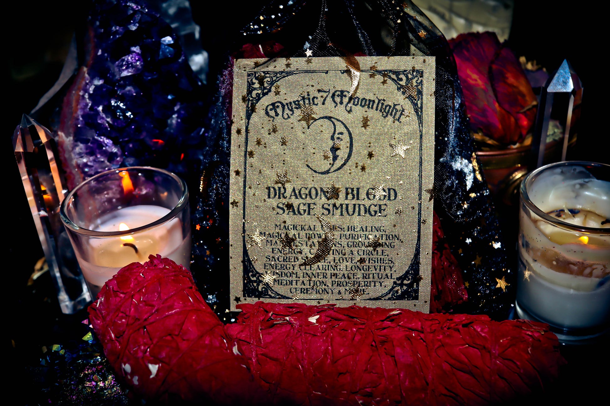 DRAGONS BLOOD SAGE SMUDGE Attract Positive Energy Banish Bad Karma Manifestation Spirit Offering!