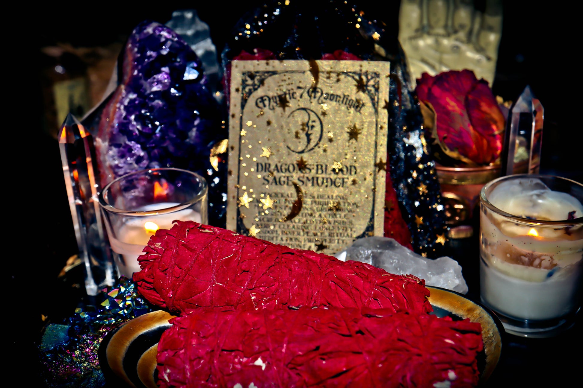 DRAGONS BLOOD SAGE SMUDGE Attract Positive Energy Banish Bad KarmaManifestation Spirit Offering!