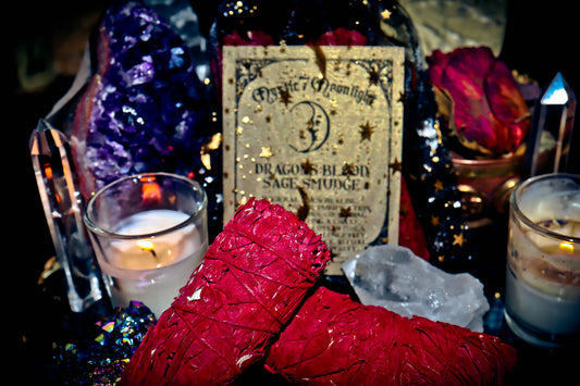 DRAGON'S BLOOD SAGE SMUDGE Attract Positive Energy, Banish Bad Karma, & Manifestation, Spirit Offering
