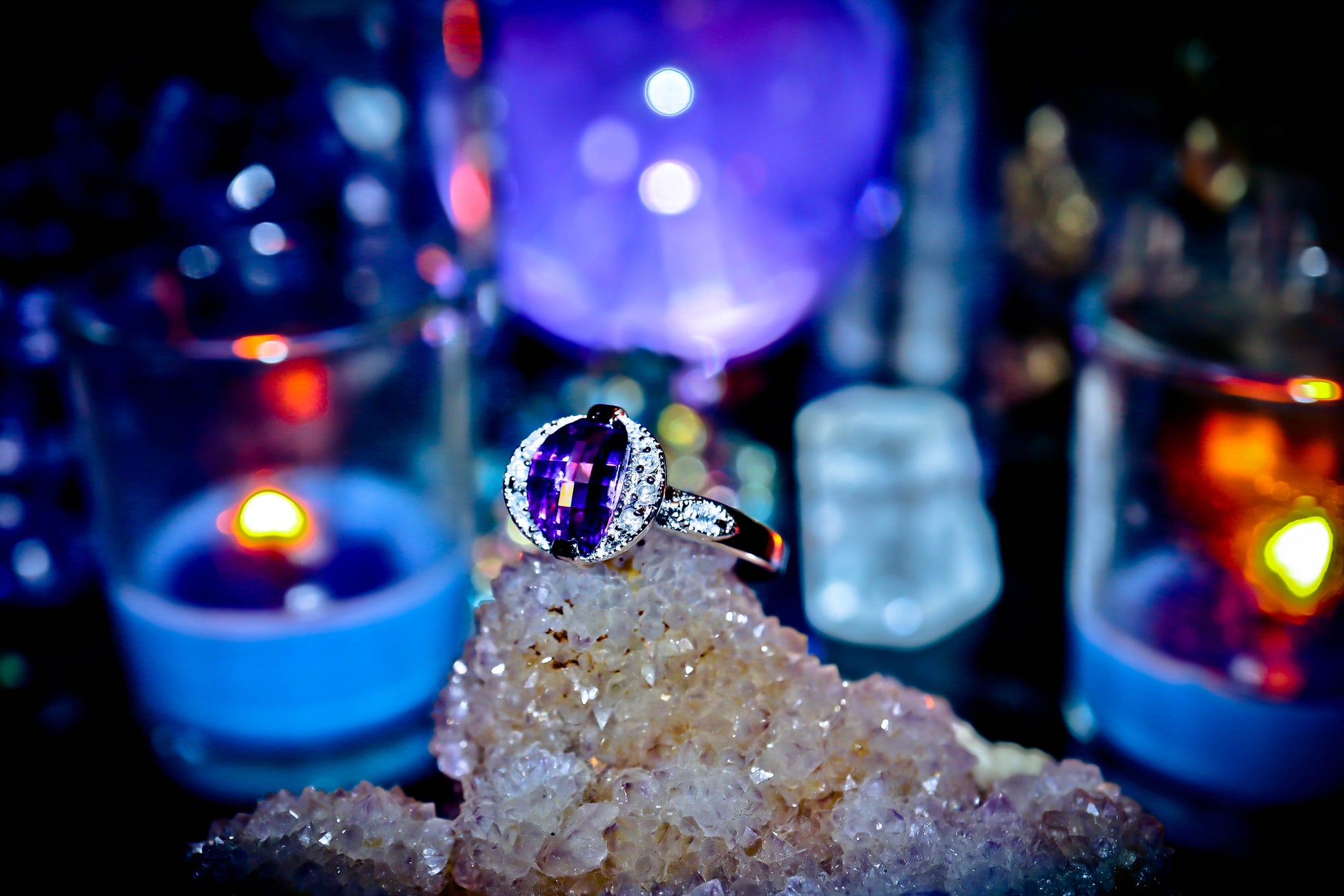 Haunted Amethyst Phylum Genie Priestess of Luxury and Wealth Spell Ring Witchcraft Talisman!