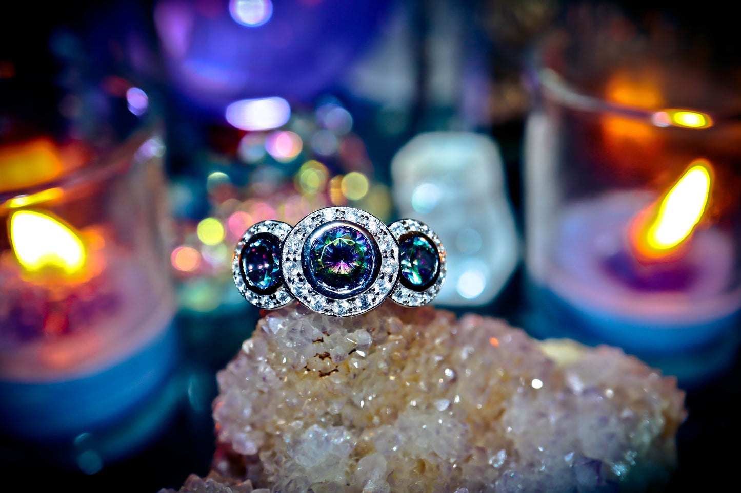 Haunted Ascended Masters Frequency Ring of Higher Consciousness Energy Genie Ring