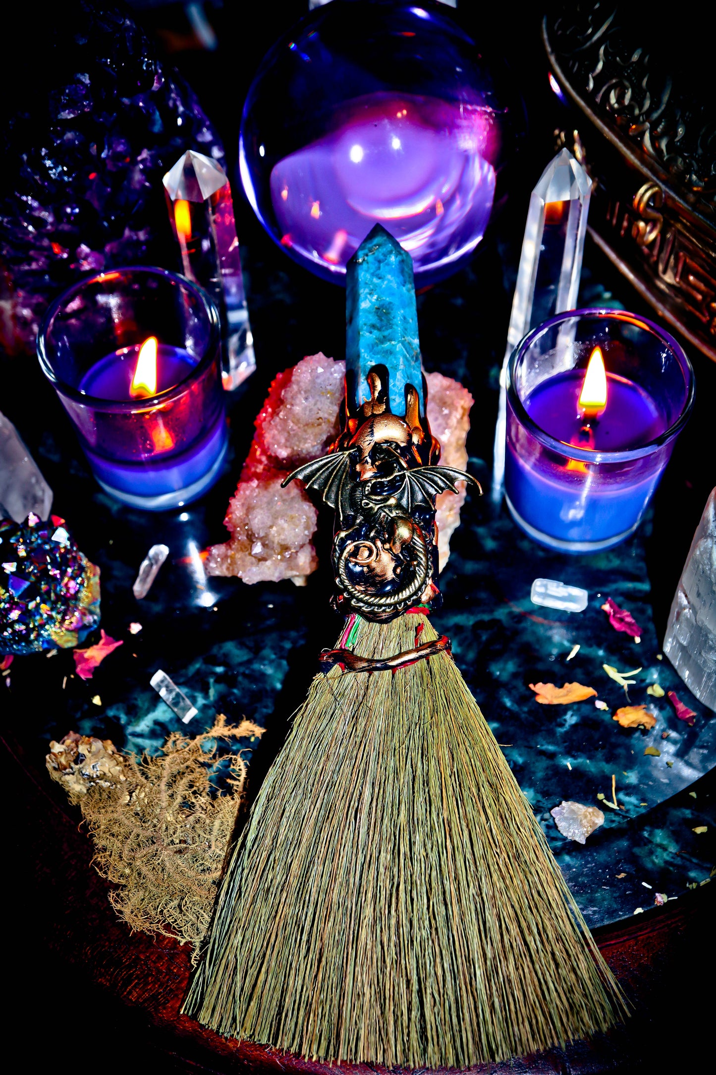 Haunted DRAGON WAND and WITCHES BROOM