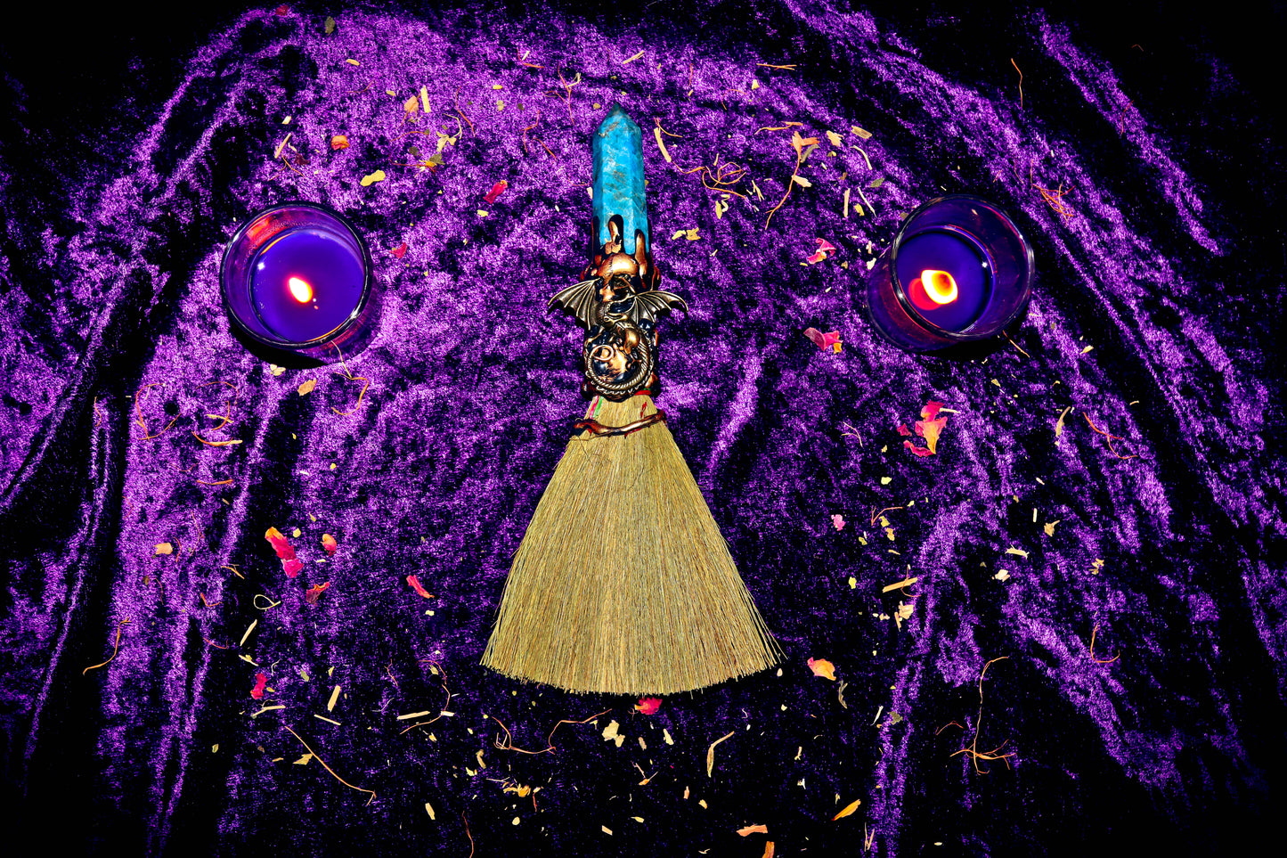 Haunted DRAGON WAND and WITCH BROOM