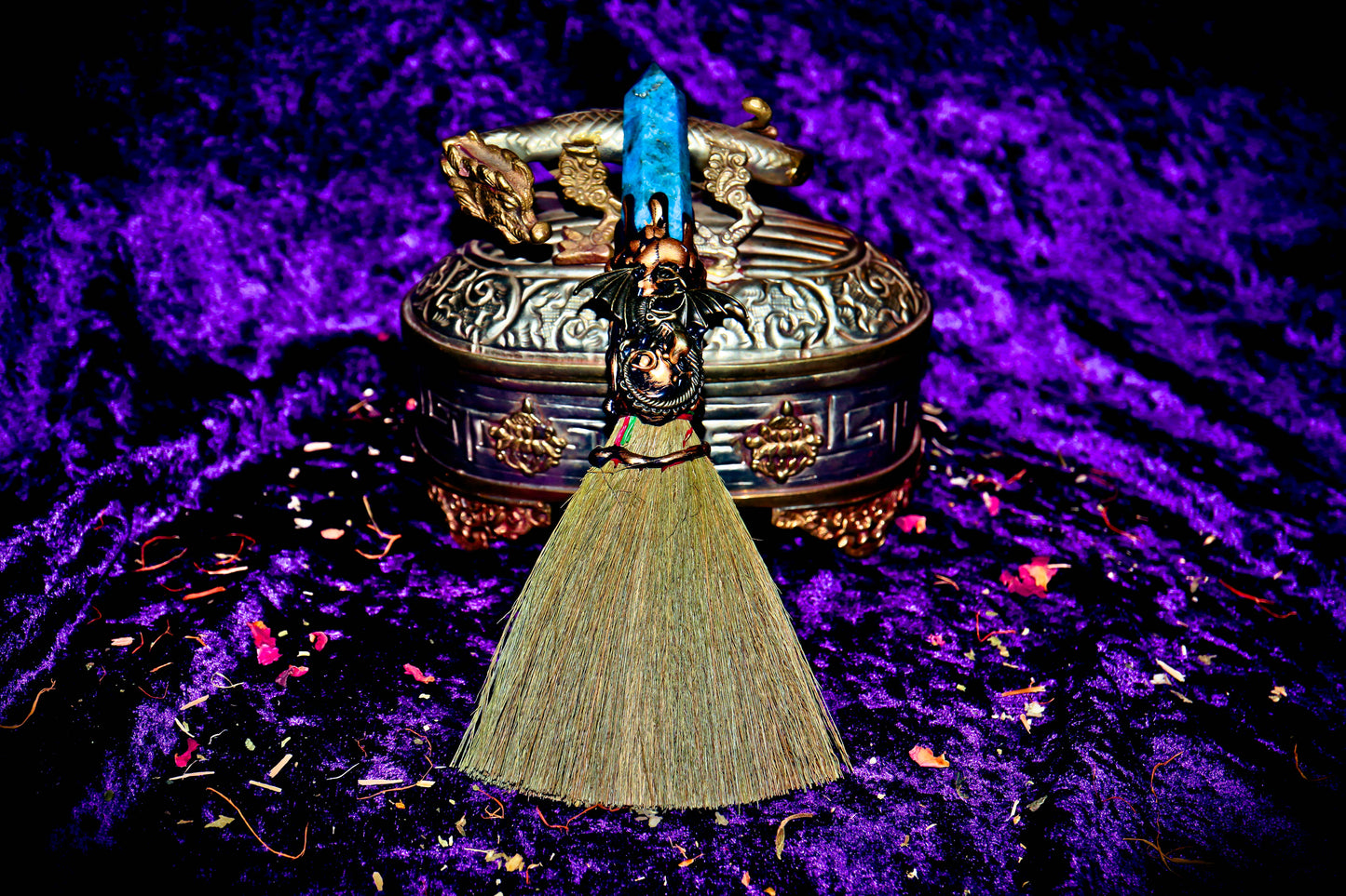 DRAGON WAND and WITCH BROOM Occult Magic Ritual Tool for Mega Rewards