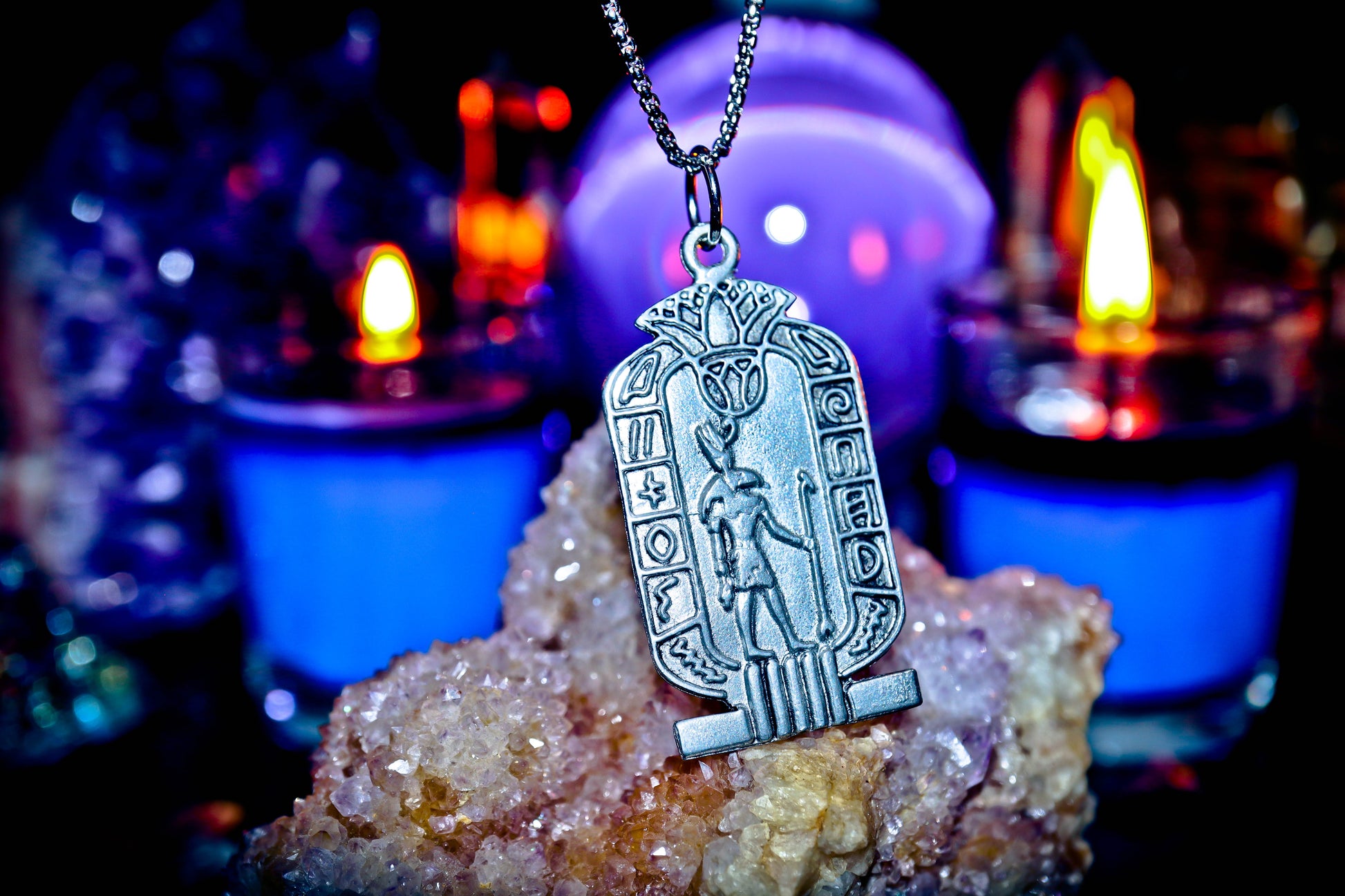 Haunted Horus Egyptian Djinn Genie Amulet of Protection Wealth Success Power Witchcraft pendant necklace