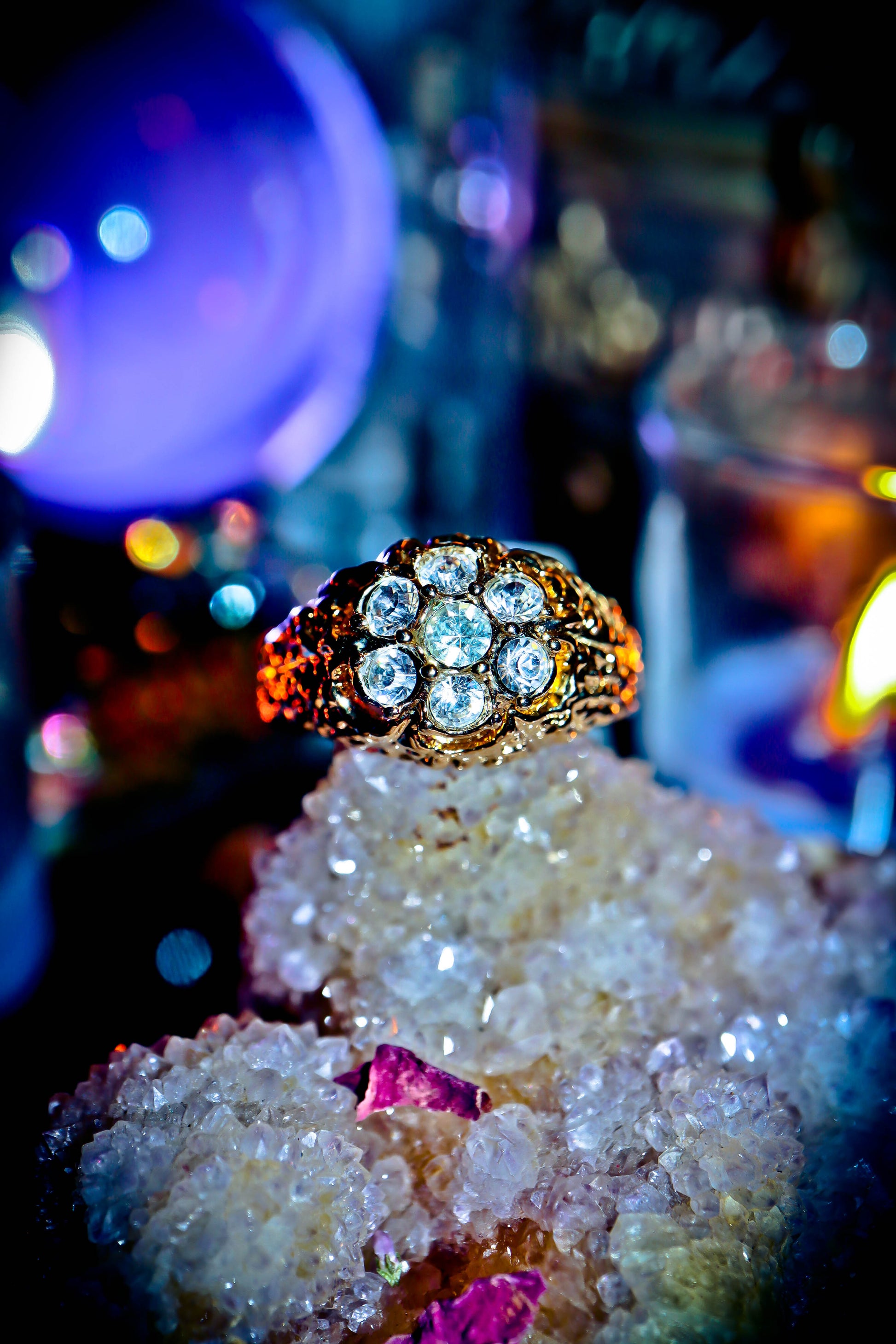 Lemurian Flower of Life Healing Spell Haunted Ring