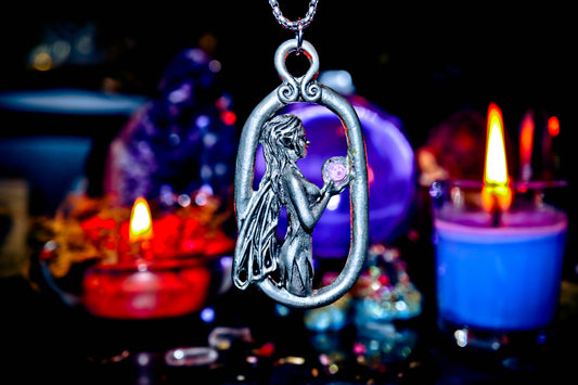 Haunted Genie Djinn Faerie Magick Wealth Spell Money Luck amulet pendant necklace