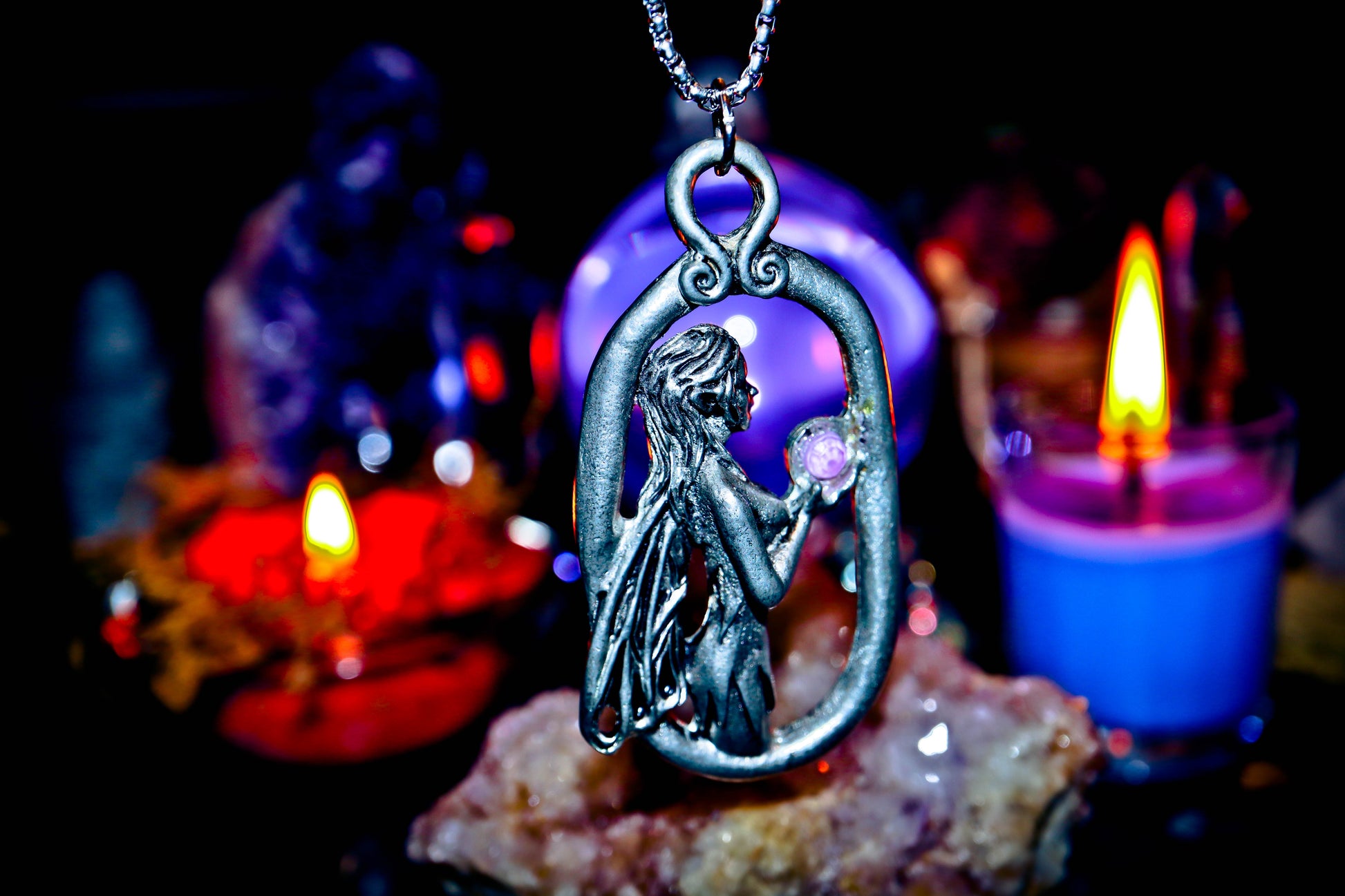 Haunted Faerie Magick Wealth Spell Money Luck amulet pendant necklace Celtic Fae Magic Wicca