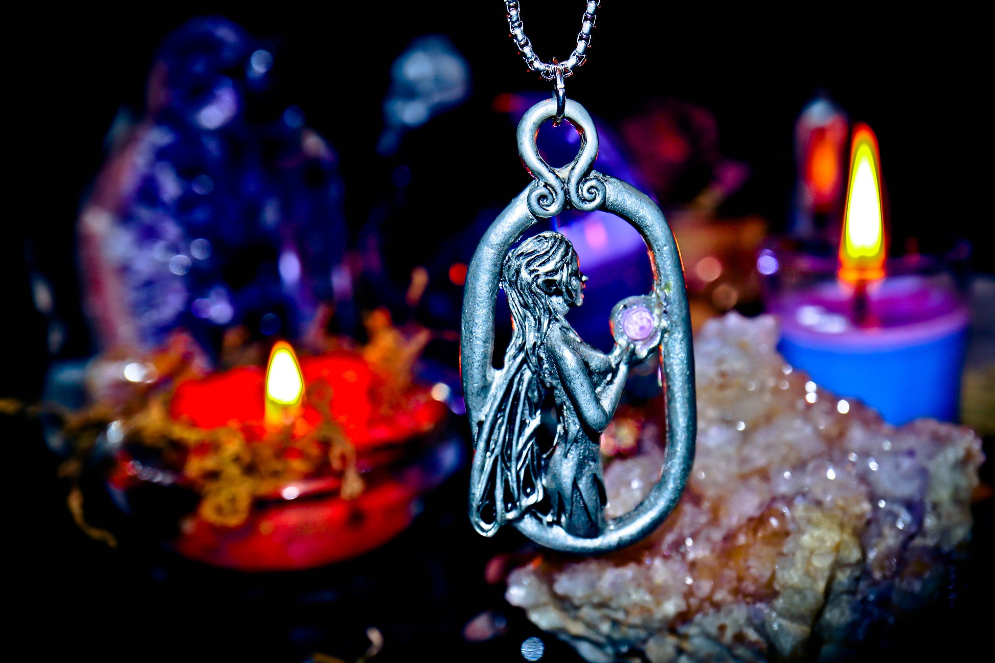 Haunted Faerie Magick Wealth Spell Money Luck amulet pendant necklace Irish Celtic mystic