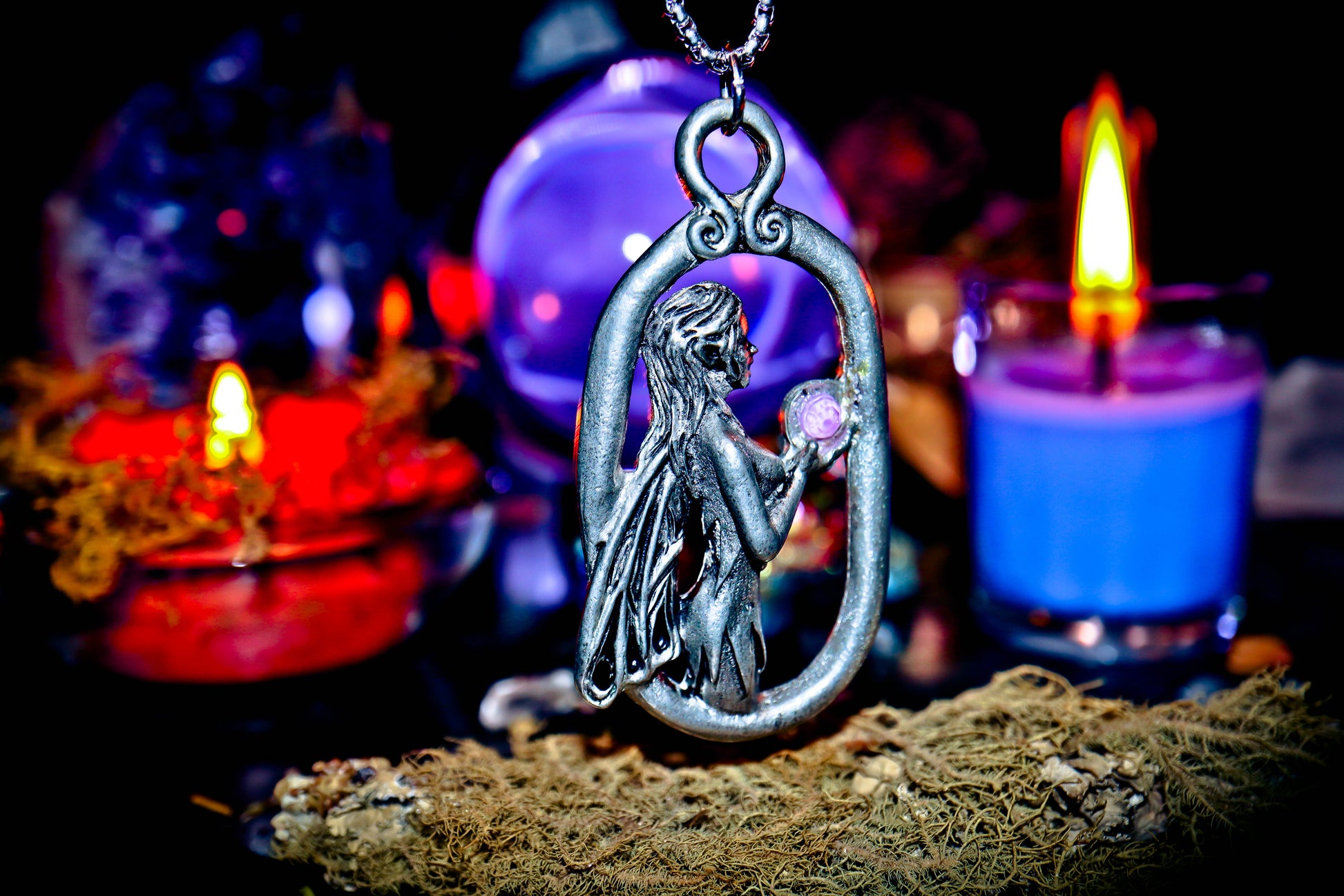 Haunted Faerie Magick Wealth Spell Money Luck amulet pendant necklace New Age Witchcraft Magic