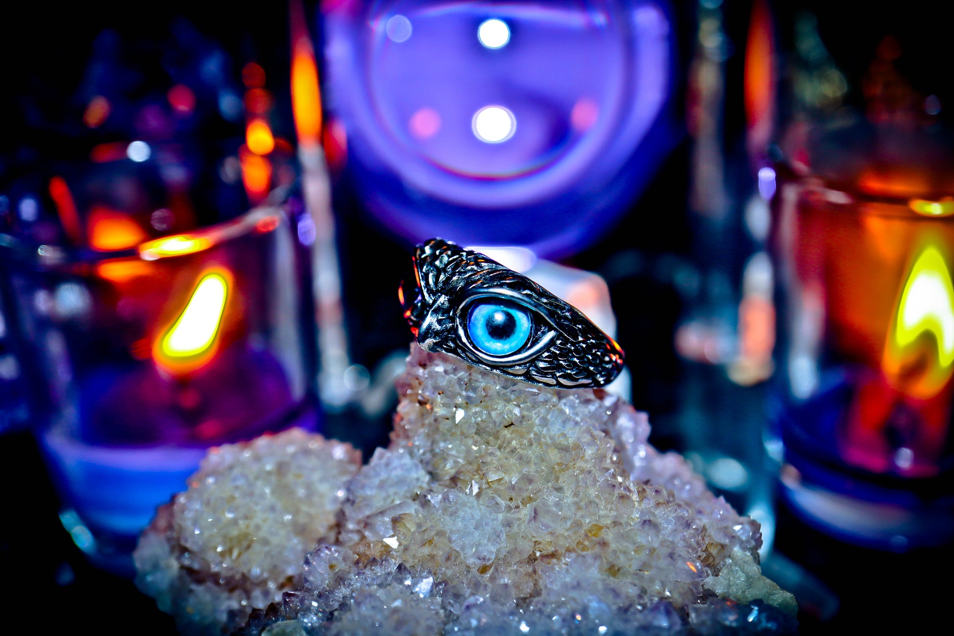 Haunted Owl Totem Djinn Ring New Age Witchcraft Spells Spirits Mystic Moonlight Magic Ritual