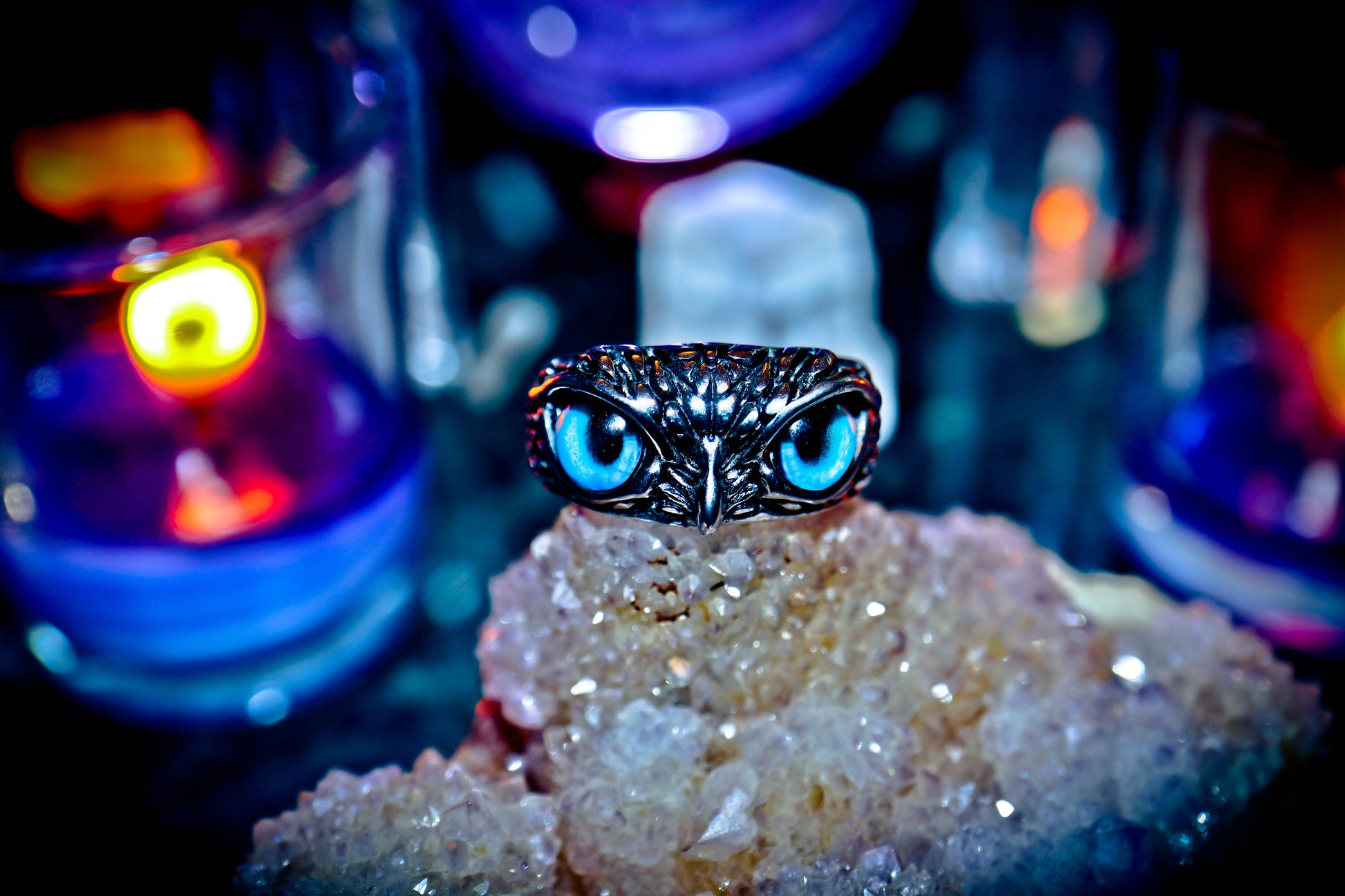 Haunted Ring BOHEMIAN OWL Illuminati Occult Secret Society Spells of Hidden Truths Djinn Genie Wealth