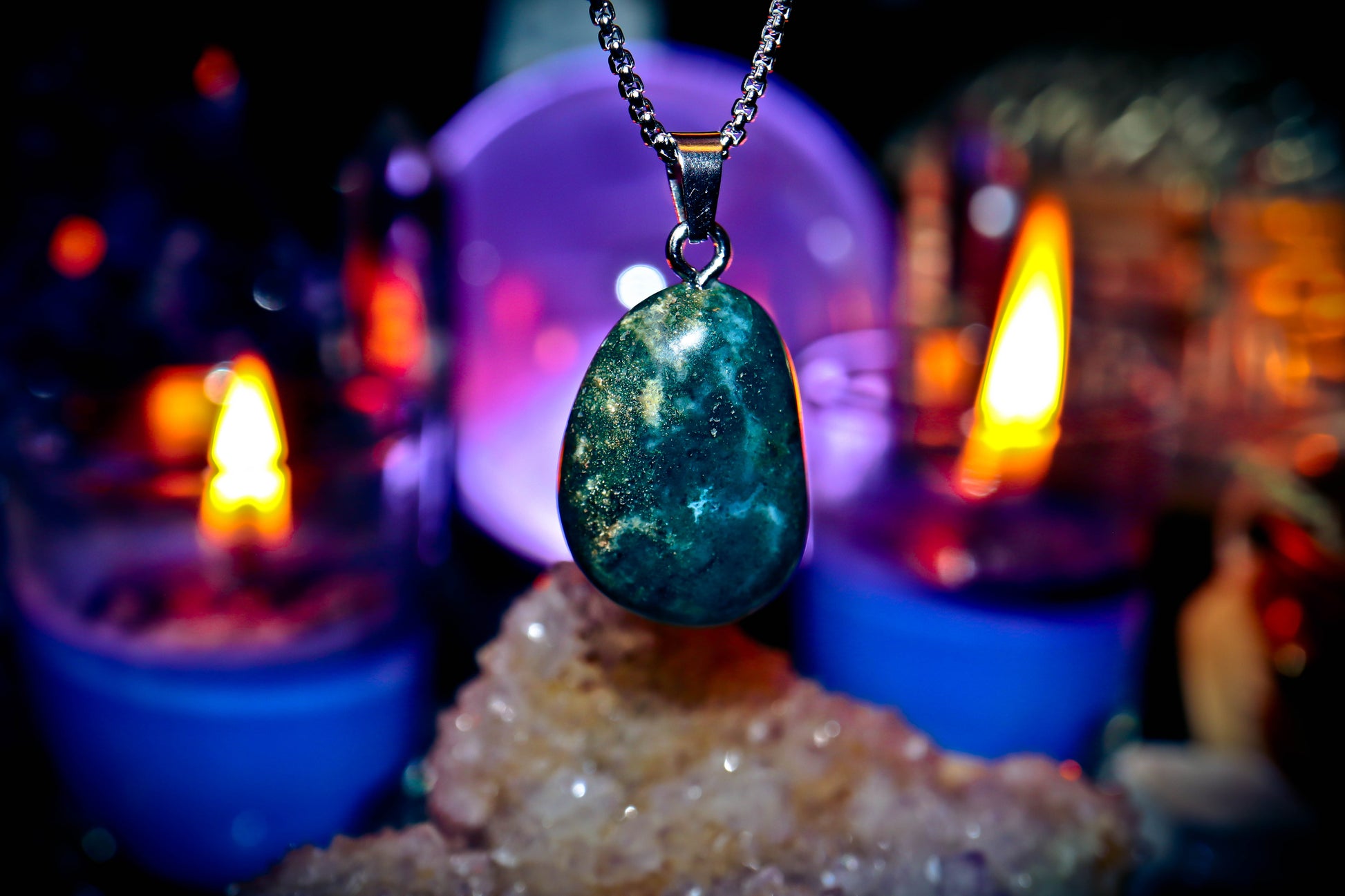 MONEY LUCKY 7 Occult Elite Wealth Spell Amulet Pendant Necklace