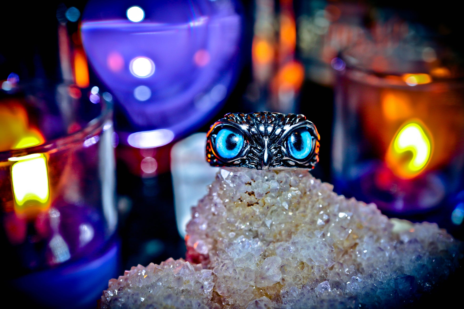 BOHEMIAN OWL Illuminati Occult Secret Society Ring of Hidden Truths totem witchcraft spells spirits djinn genie
