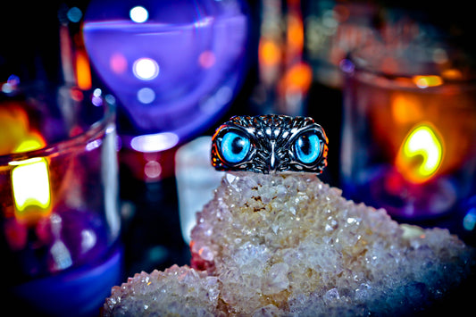 BOHEMIAN OWL Illuminati Occult Secret Society Ring of Hidden Truths totem witchcraft spells spirits djinn genie