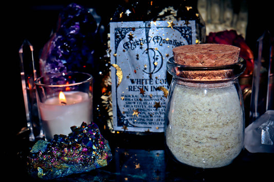 WHITE COPAL RESIN ~ Sacred POWDER Incense ~ Premium Apothecary Herb Spellcast for Attraction, Raising Vibrations, Empowerment! Premium Apothecary Glass Bottle w/ Cork