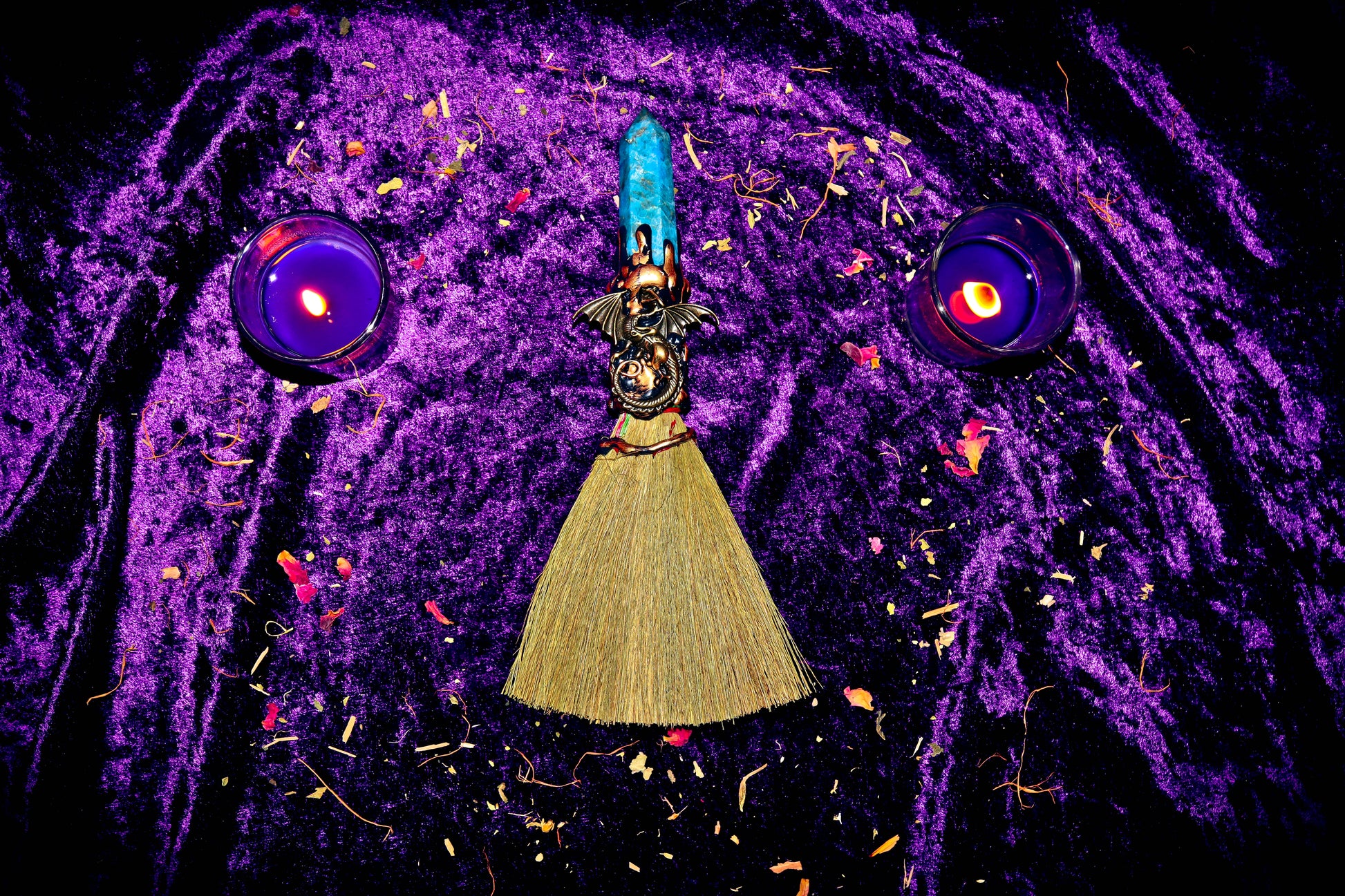 Haunted DRAGON WAND and WITCH BROOM