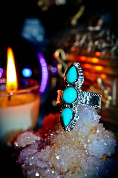 Haunted Triple Goddess Djinnya Miracle Healing Devata Genie Witchcraft Spell Magic Turquoise Ring!
