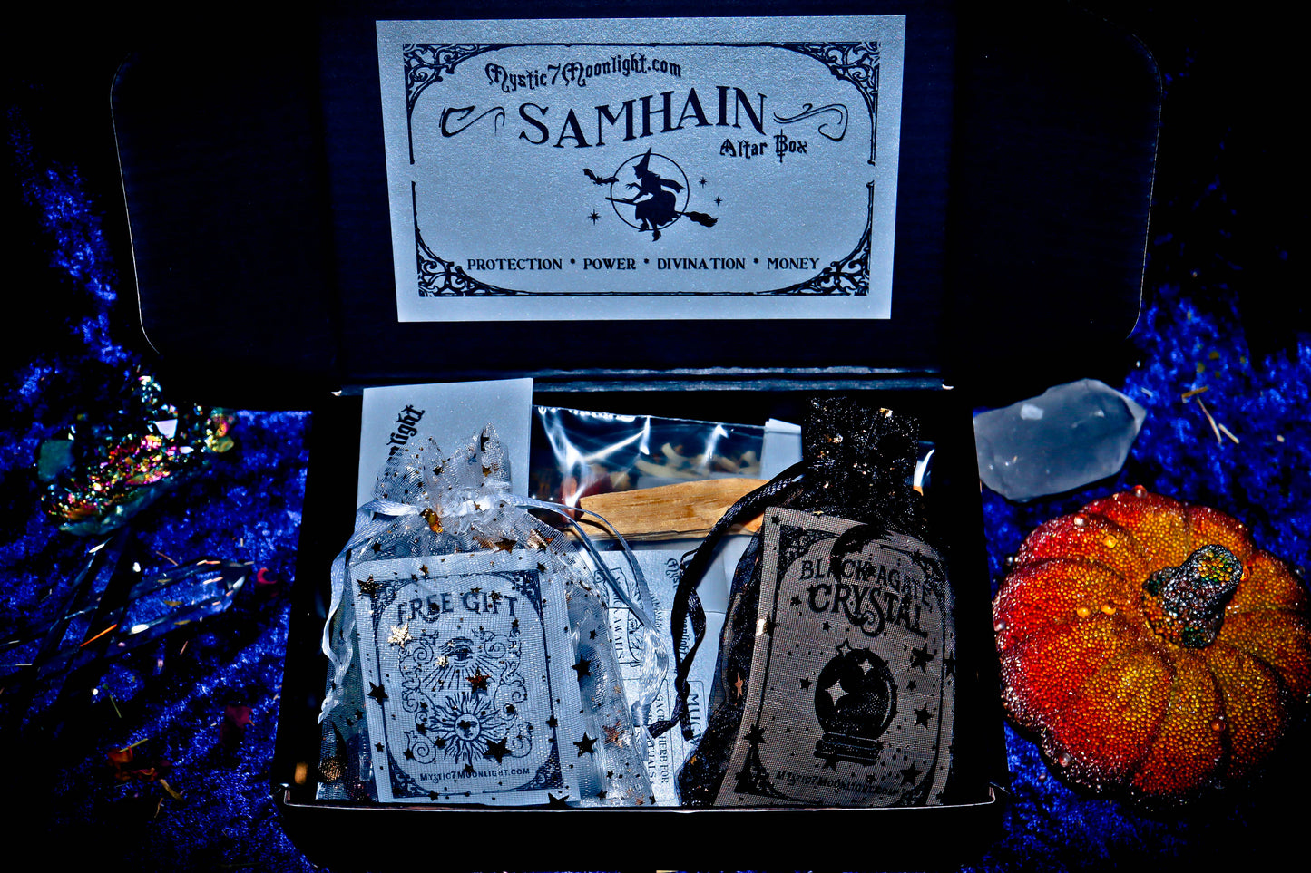 ** MAGICK GENIE OFFERING BOX SET ** 7 SACRED HERBS, INCENSE, CANDLES AND MORE! FOOD FOR SPIRITS ~ DJINN SUMMONING, OCCULT EMPOWERMENT GIFT BOX ** SAMHAIN ** LIMITED TIME