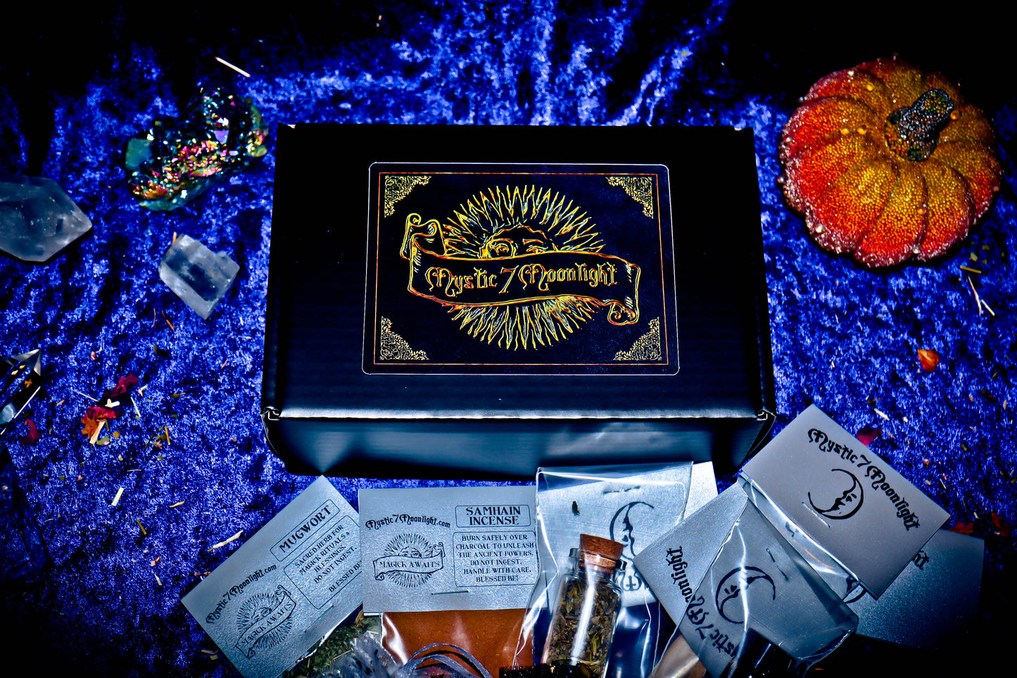 ** MAGICK GENIE OFFERING BOX SET ** 7 SACRED HERBS, INCENSE, CANDLES AND MORE! FOOD FOR SPIRITS ~ DJINN SUMMONING, OCCULT EMPOWERMENT GIFT BOX ** SAMHAIN ** LIMITED TIME