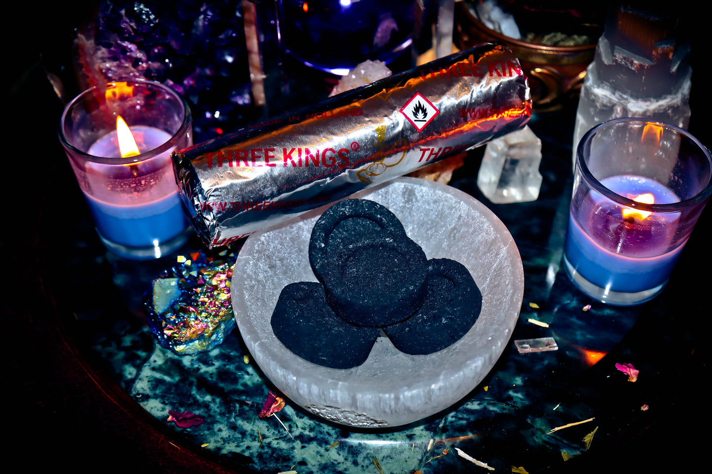 CHARCOAL DISK TABLET 33mm Self Lighting ~ One Roll of 10 Disks ~ For Spirit Offerings of Incense, Resin & Herbs!