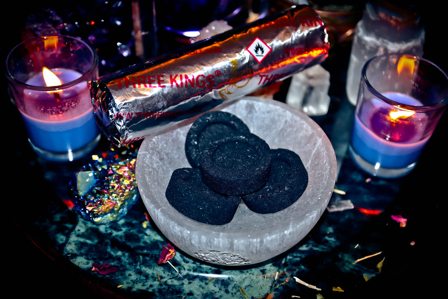 CHARCOAL DISK TABLET 33mm Self Lighting ~ One Roll of 10 Disks ~ For Spirit Offerings of Incense, Resin & Herbs!