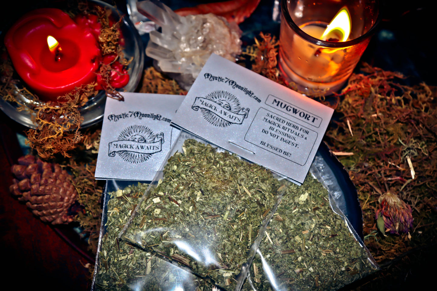 MUGWORT Magickal Ritual Spell Herb for 3rd Eye Awakening, Djinn Spirit offering!