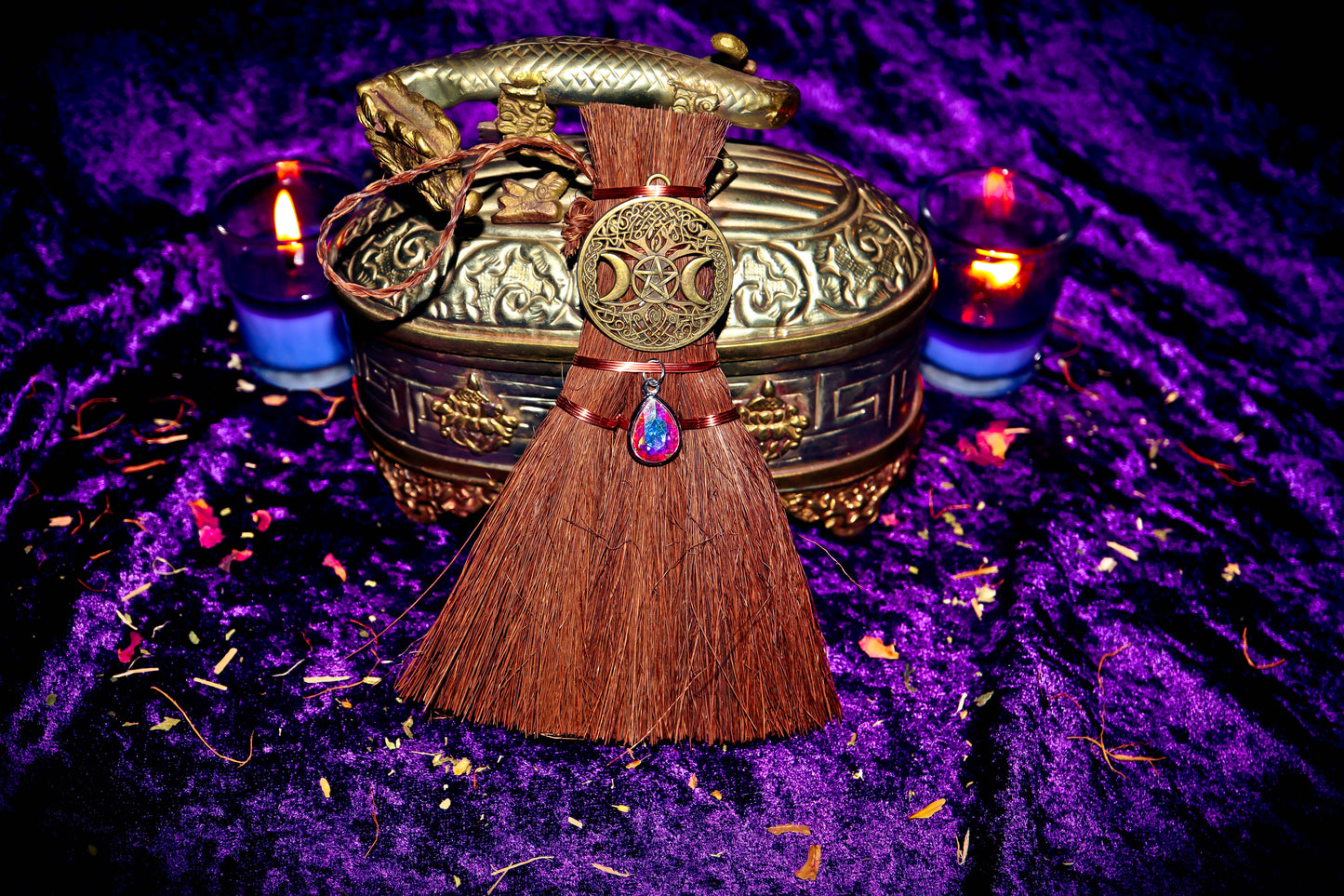 Haunted Magical Witch Broom Ritual Tool for Amplifying the Power Spells Spirits