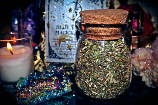 BLUE VERVAIN Magickal Dried Herb Fully Spellcast & Charged For Balance, Anointing & Banishing! Handmade Premium Apothecary in Glass Bottle w/ Cork