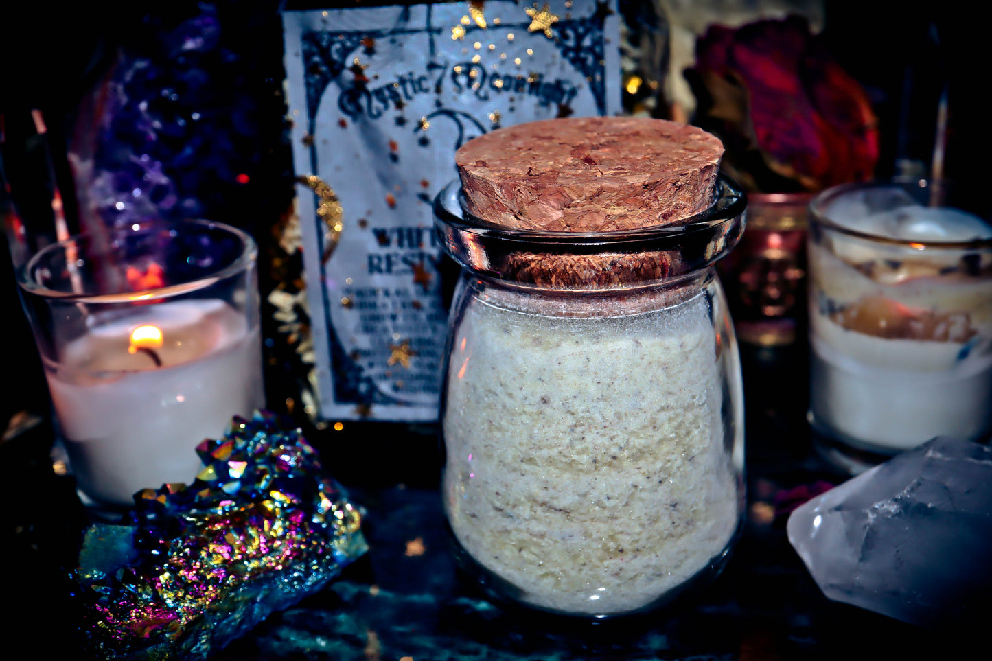 WHITE COPAL RESIN ~ Sacred POWDER Incense ~ Premium Apothecary Herb Spellcast for Attraction, Raising Vibrations, Empowerment! Premium Apothecary Glass Bottle w/ Cork