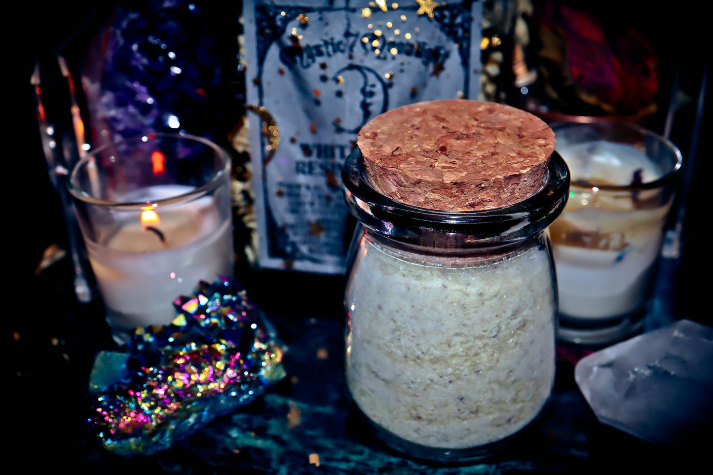 WHITE COPAL RESIN ~ Sacred POWDER Incense ~ Premium Apothecary Herb Spellcast for Attraction, Raising Vibrations, Empowerment! Premium Apothecary Glass Bottle w/ Cork