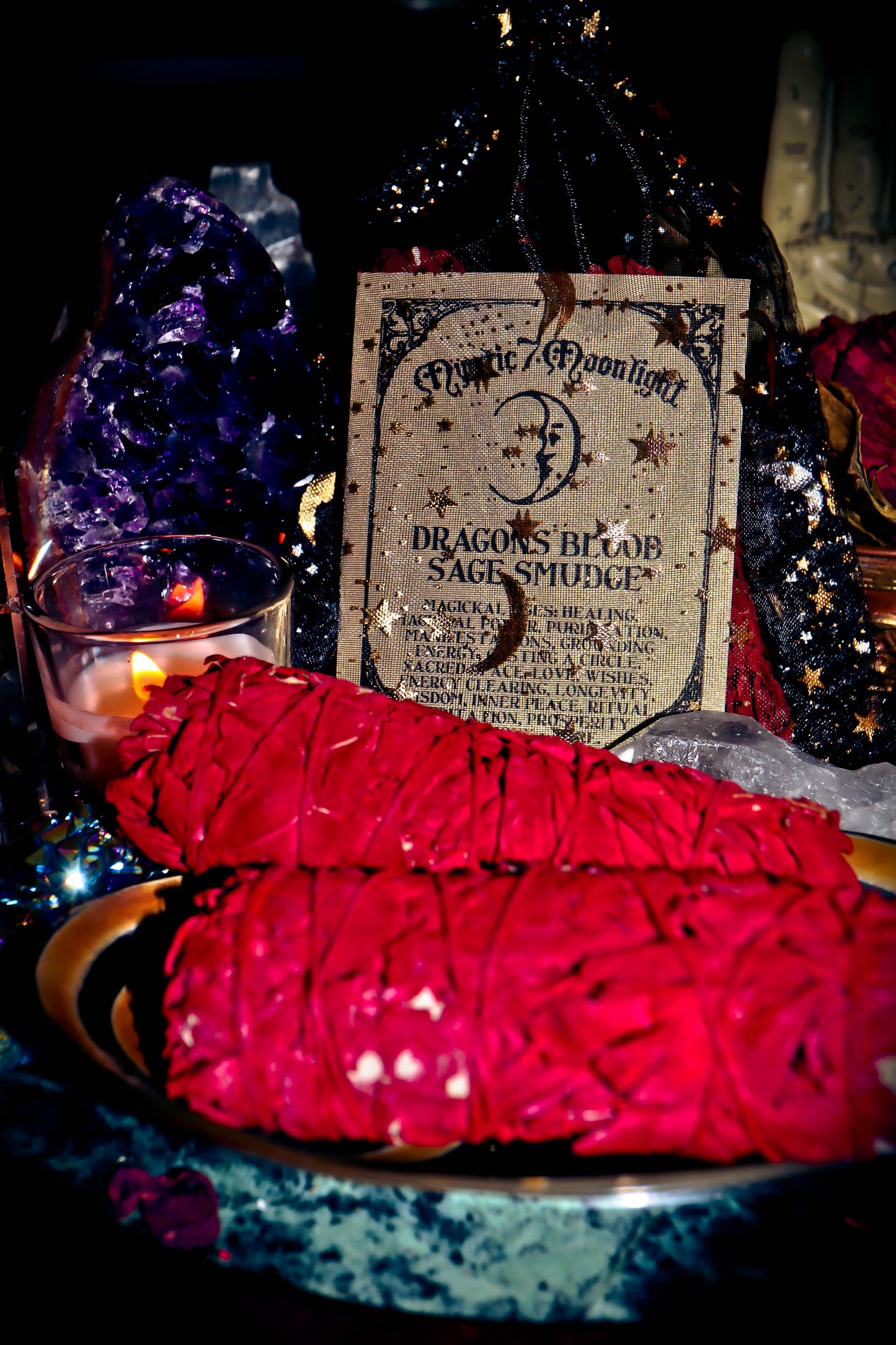 DRAGON'S BLOOD SAGE SMUDGE Attract Positive Energy, Banish Bad Karma, & Manifestation, Spirit Offering ~ Pack of 2