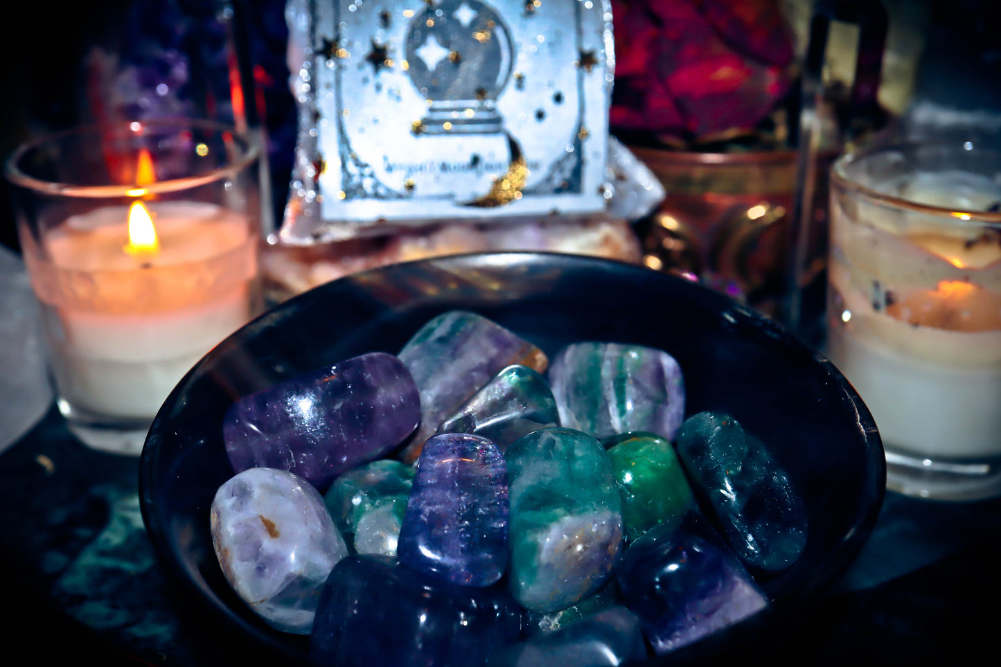 RAINBOW FLUORITE Healing Crystals Gemstones Spellcast for Manifestation, Power, Grounding, Love, Balance & More ~ One Bag of 4 Gems